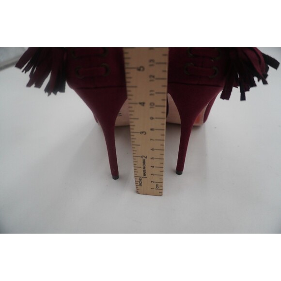 Michael Antonio Magenta Faux Suede Pointed Toe Stiletto Pumps Corset Back Size 9 - Picture 9 of 11
